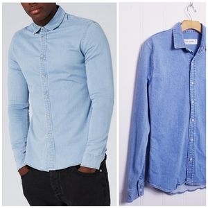 Topman Light Blue Casual Button Down Shirt